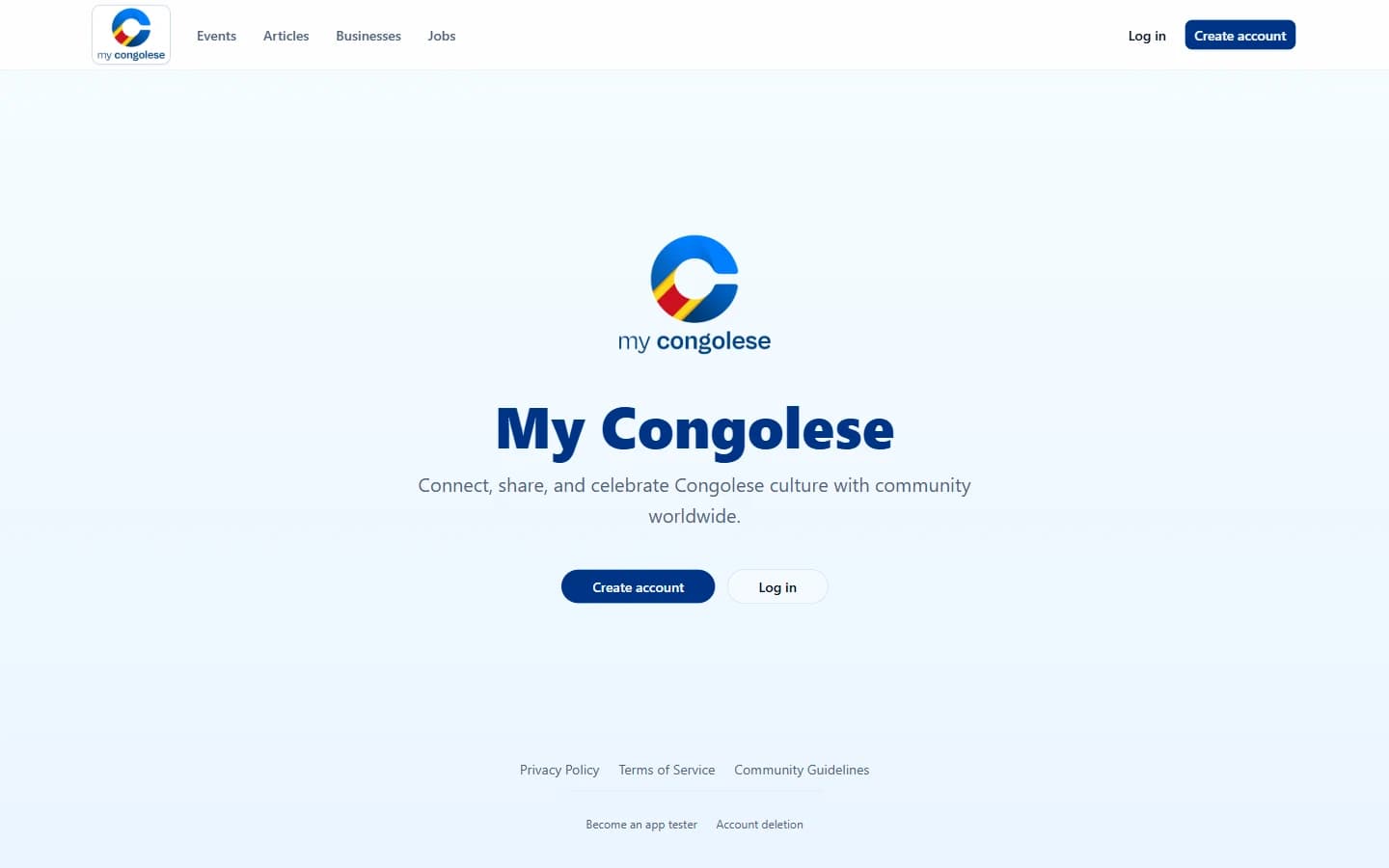 My Congolese homepage and navigation